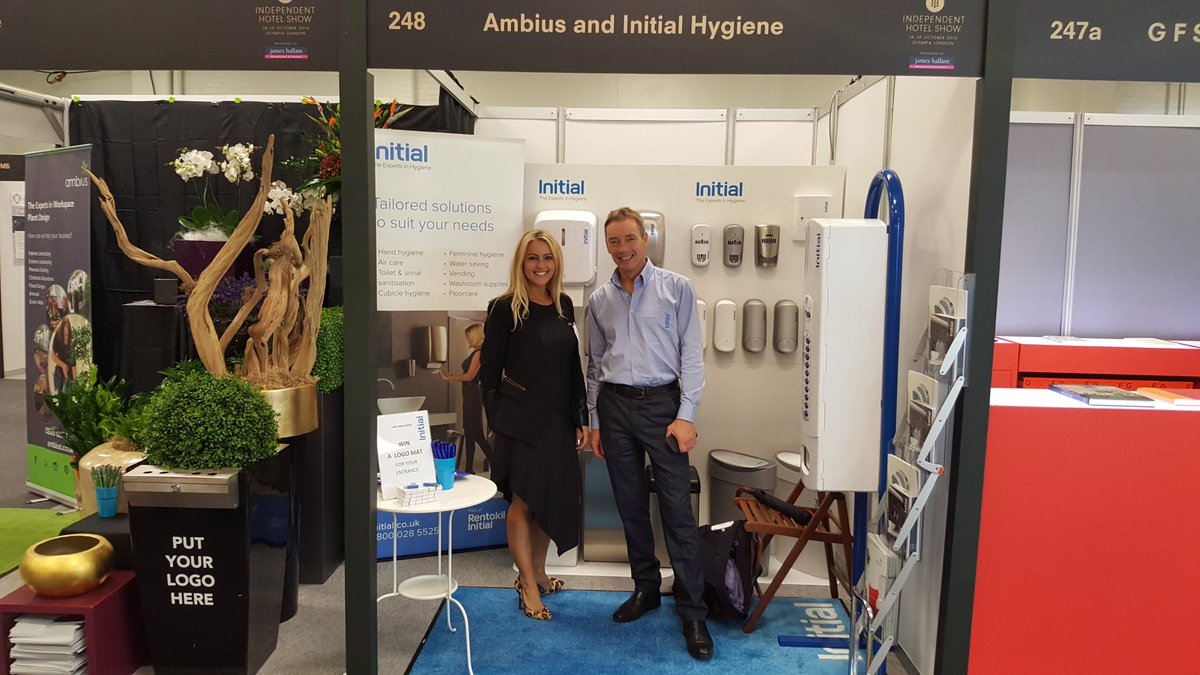 Initial_UK's tweet photo. Arrived and all set up at this year's @IndHotelShow, Make sure to come visit us at stand 248! #IHS16 #TheHygieneExperts https://t.co/0CB9wOspyZ