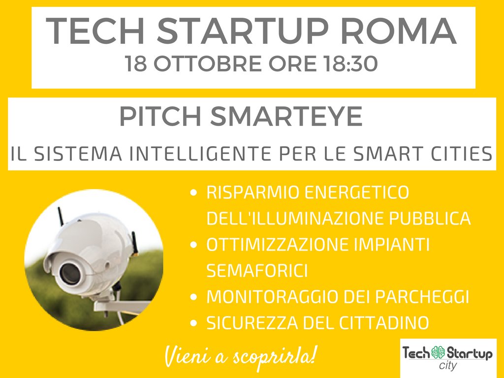 SmartISrl's tweet photo. @#TechStartupRoma mostreremo quello che facciamo per la #SmartCity @flavia_marzano @Rafr @FaustoBianchilt @mmichilli @HPE @techstartupIT https://t.co/kdRnisf1EX
