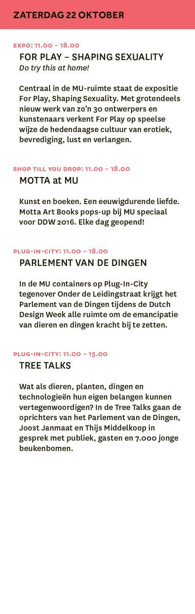 MUArtHouse's tweet photo. Today's Dutch Design Week program at MU! #DDW16 #MUforplay #StrijpS #CreateOutLoud https://t.co/pmRgK8N5Tx
