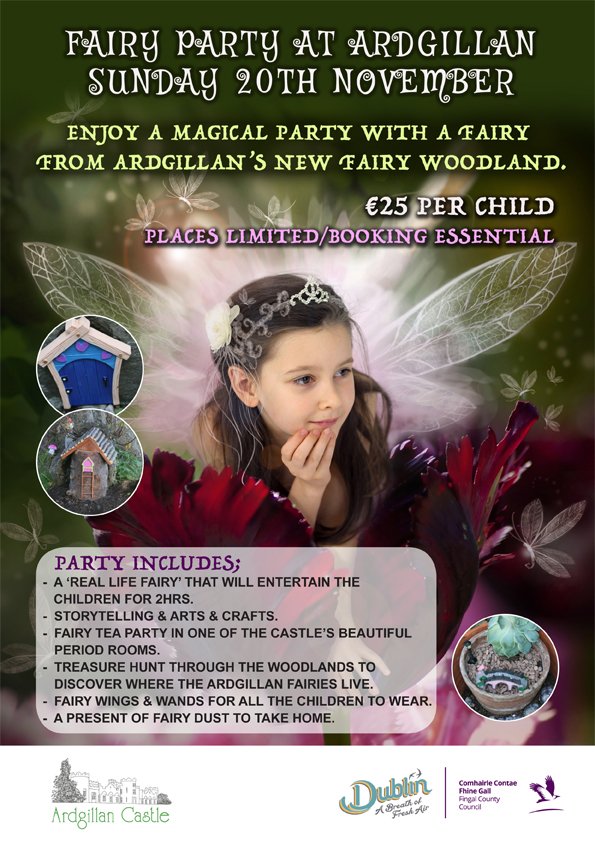 ArdgillanCastle's tweet photo. We are holding a #Fairy Party to welcome the new Ardgillan Fairies to the woodland. This is an exclusive event w/ limited places #LoveDublin https://t.co/P4Z1TiUTot