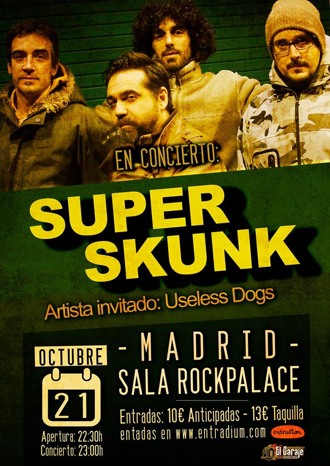 Recomendación este viernes para la banda SUPER SKUNK, rock-rap-metal-funk sonarán fuerte en el @rockpalacemad de Madrid