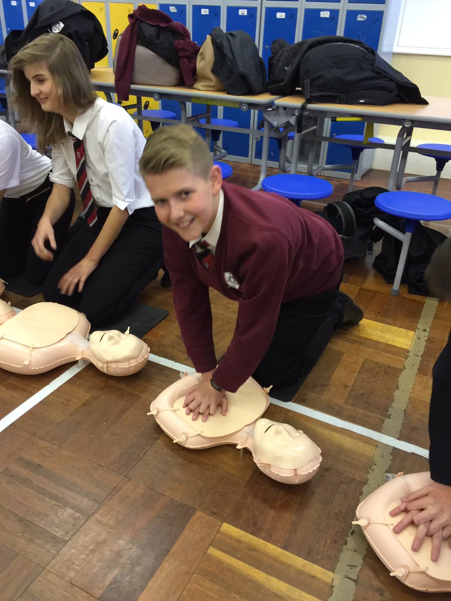 Jamie Hewitt-a year 10 pupil at Newman Catholic School is one of hundreds of kids in Cumbria learning CPR in #restartaheartday