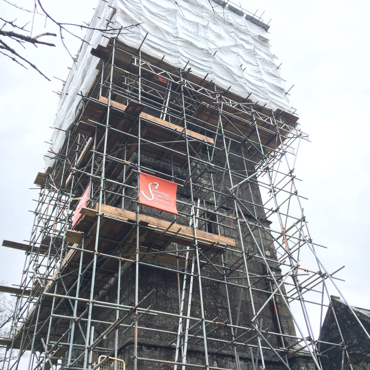 SovereignScaff's tweet photo. Scaffold Temporary Roof to Sheepstor Church - all enquiries call 01752 785858 https://t.co/ieUBeTHkHj
