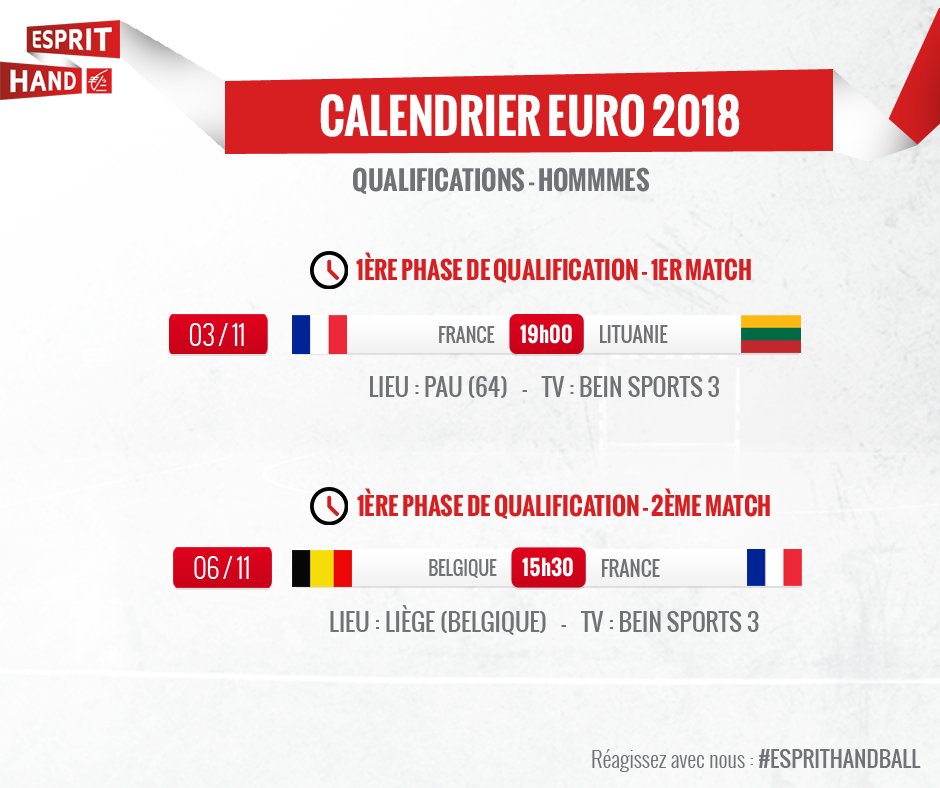 EspritHandball's tweet image. Voici le programme des Experts pour début novembre ! 📅

Objectif : la qualification pour l'Euro 2018 ! 💪🇫🇷
