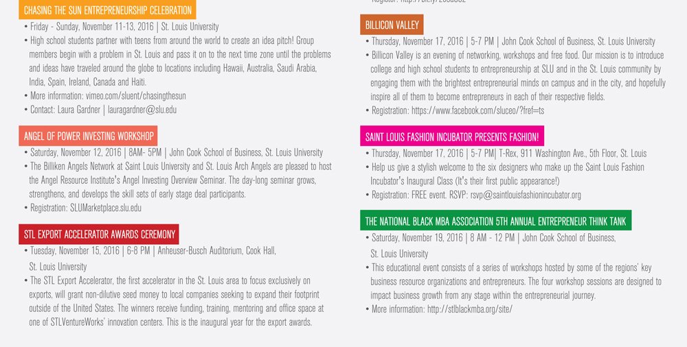 More Global Entrepreneurship Week events to check out (2 of 2).  Be sure to mark your November calendars.  #STLGrown
