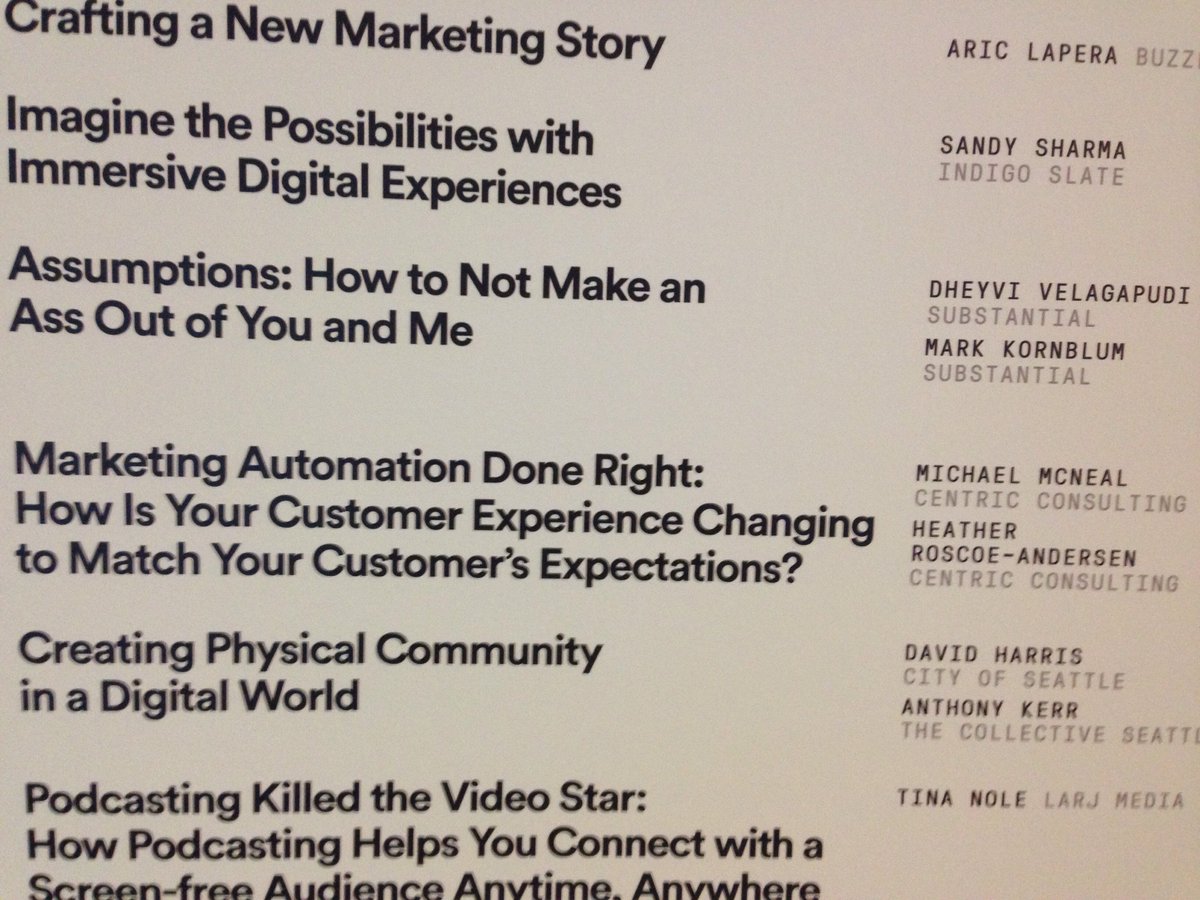 RoscoeAndersen's tweet photo. This is happening! I’m so excited to be a speaker at #sic16 today! @CentricSeattle #marketingautomation https://t.co/eOX5BIFsb7