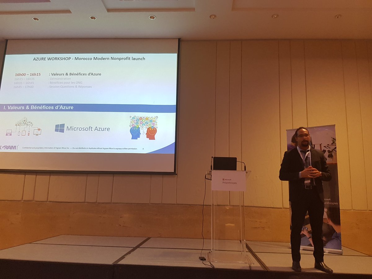 MoroccanCISE's tweet photo. Benefits of #Microsoft Azure for moroccan #NGOs, by Essalifi faiçal, product manager @Microsoft #ngoCapacityBuilding #Cosent https://t.co/y10reYjbhO