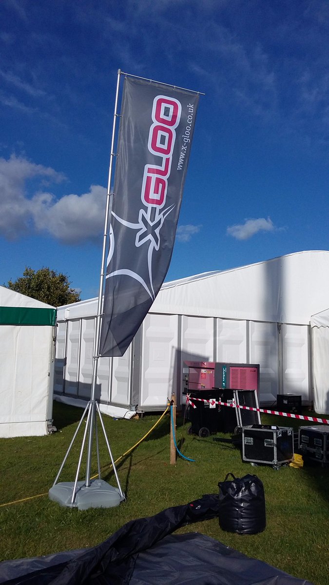 XLDisplays's tweet image. Our new #PrintedFlags are now flying - moving on to the #XGLOO Event Tent next, we can't wait to see everything set up &amp;amp; ready for tomorrow!