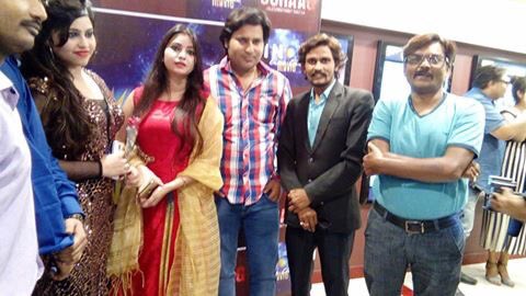 Maaanandi11's tweet image. At Premier of my movie SURAG