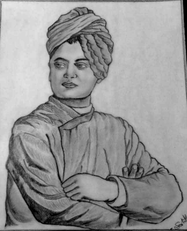 Brilliant Pencil Sketch Of Swami Vivekananda  DesiPainterscom