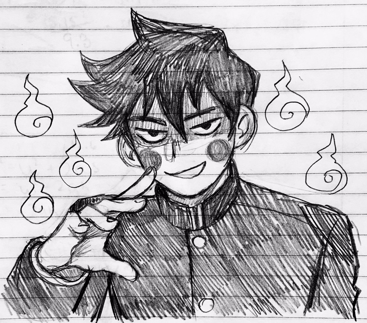 Me: I gotta draw mp100 fan art that Isn't Dimple
Me: Well i guess this Almost counts