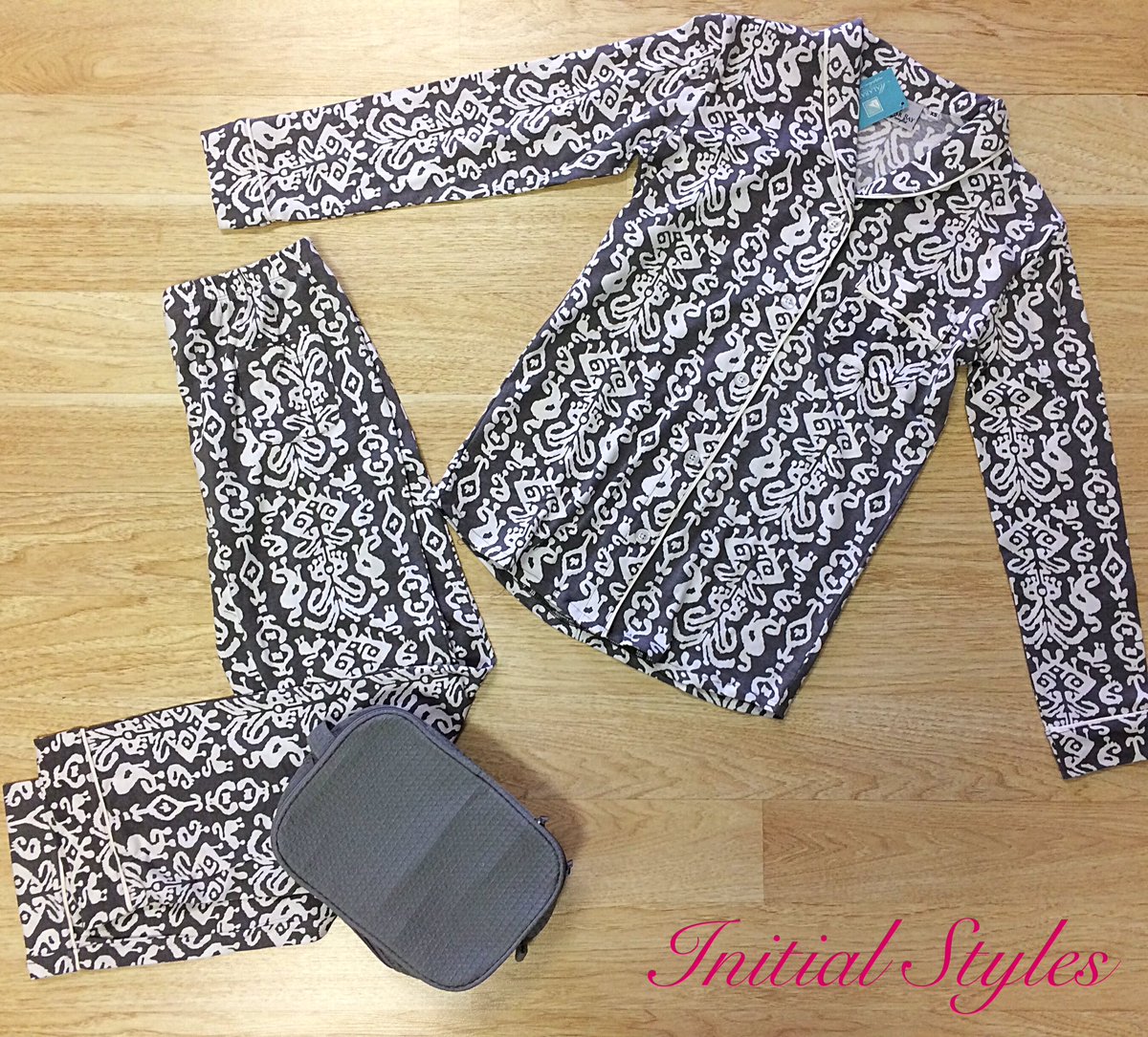InitialStyles's tweet image. We have the most comfy pj's in stock! So soft, these are a great gift! Personalization is included! call 561-222-2022 today! #malabarbay