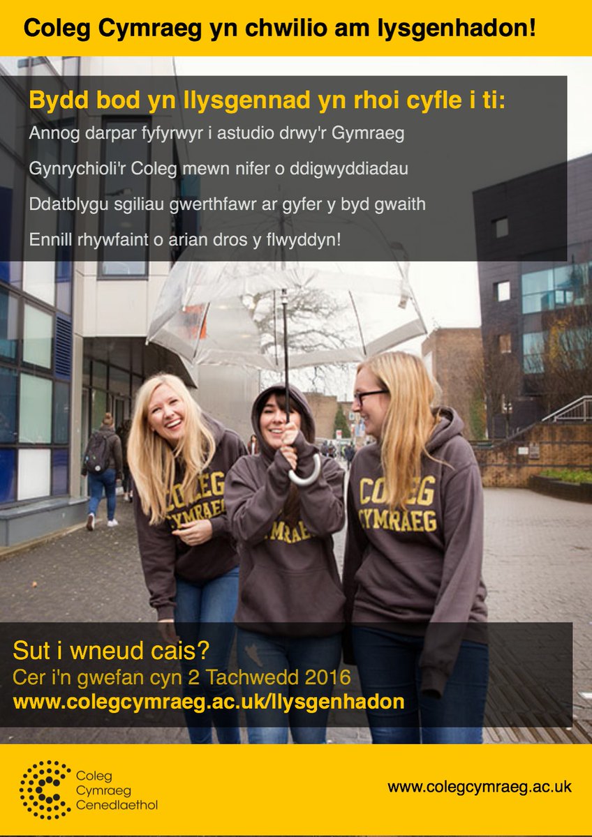 Awydd ymgeisio i fod yn #llysgennad fel y gwnaeth @jeno_lewis <a href="/kme_jones/">Kayleigh Jones</a> @abbieheasley12 <a href="/Prif_Abertawe/">Prifysgol Abertawe</a>? Cer amdani! bit.ly/2e0gSb4