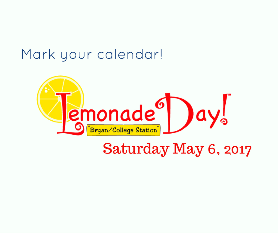 LDayBCS's tweet photo. Plan ahead and don't miss it, Lemonade Day is making a move to Saturday in 2017!! https://t.co/zRG4Jqnk9Q