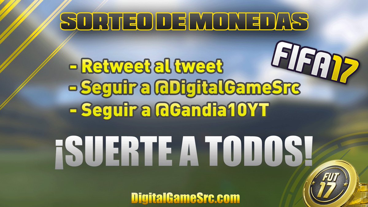 IvanGandia10's tweet photo. SORTEO 200K FUT 17 COINS PARA CUALQUIER PLATAFORMA

RT+SEGUIR @DIGITALGAMESRC Y SEGUIRME A MI

FINALIZA EL 28/10

https://t.co/j7nMqJZqwG https://t.co/oIJ3B75uyv