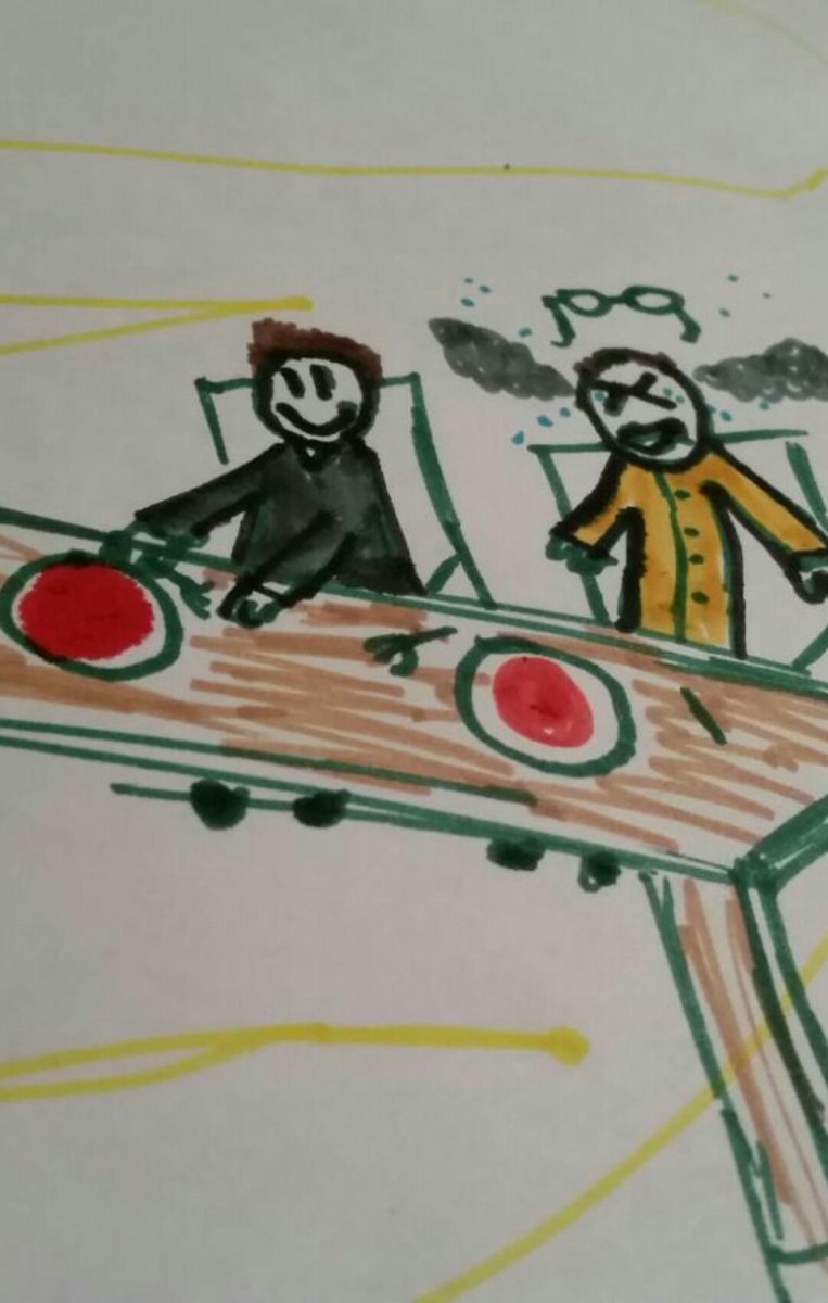 bindandgrind's tweet image. Friday night was Grind's birthday dinner. Here is his artists impression both of B&amp;amp;G 'enjoying' a curry.