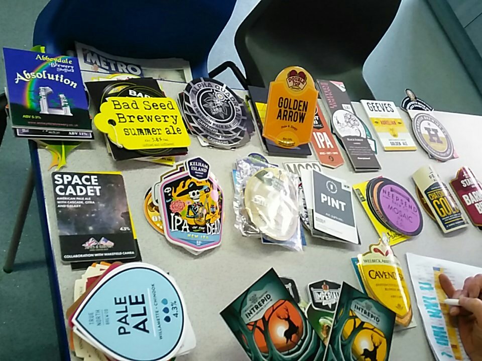 Sorting the pumpclips out. Good selection of ale. Open Wednesday at 5.