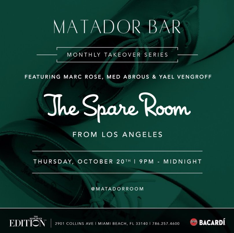 southbeachchefs's tweet photo. #YaelVengroff from @SpareRoomHwood in LA Takes Over #MatadorBar on Thursday, Oct. 20 - #AfterParty @BasementMIAMI Bowl to Follow #MiamiBeach https://t.co/IipR6hSEFm