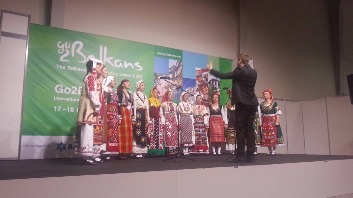astomorg's tweet photo. The Cosmic Voices From Bulgaria singing at the main stage at #Go2Balkans #travel forum. https://t.co/NSCgwfRww1