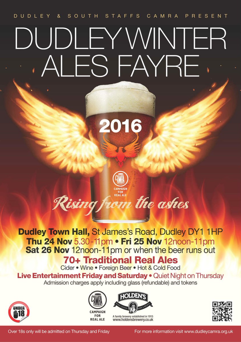 Dudley Winter Ales festival is on from the 24th-26th November
Please re-tweet FB event page follow link bit.ly/2egDD6x