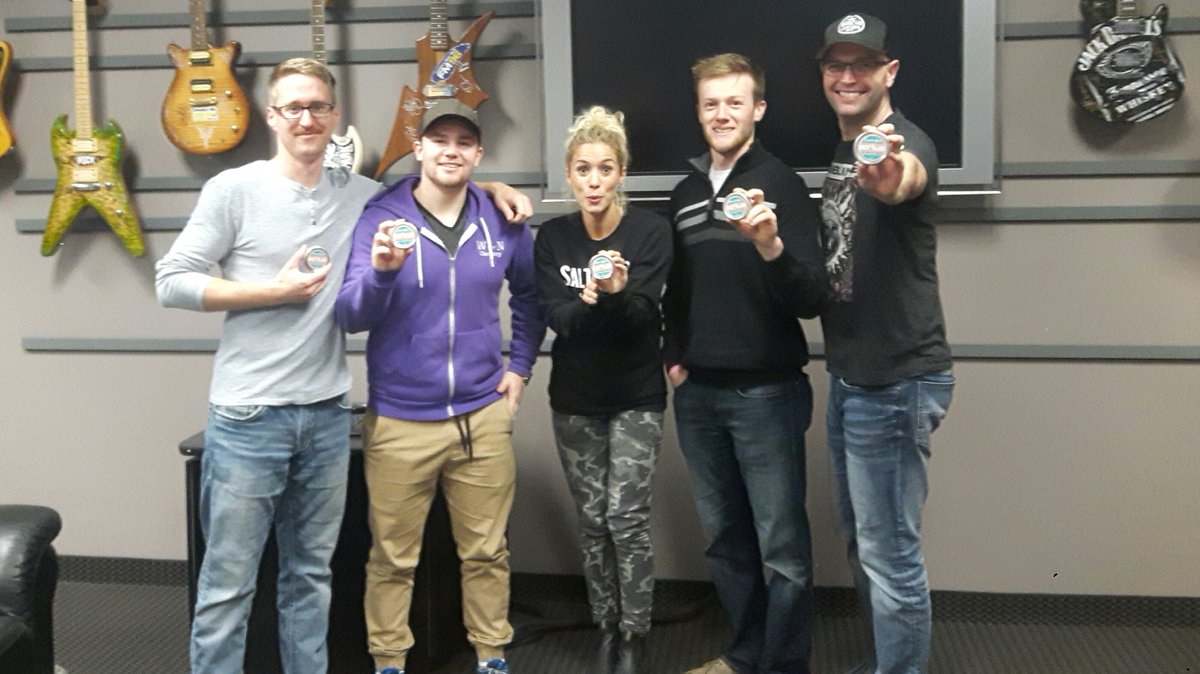 TazFM96's tweet photo. Thanks to Matt &amp; Dan teaching us about their new hockey
hand deodorant invention #clapbalm and hooking up some listeners. @dblacks34 https://t.co/wUN56v7lWz