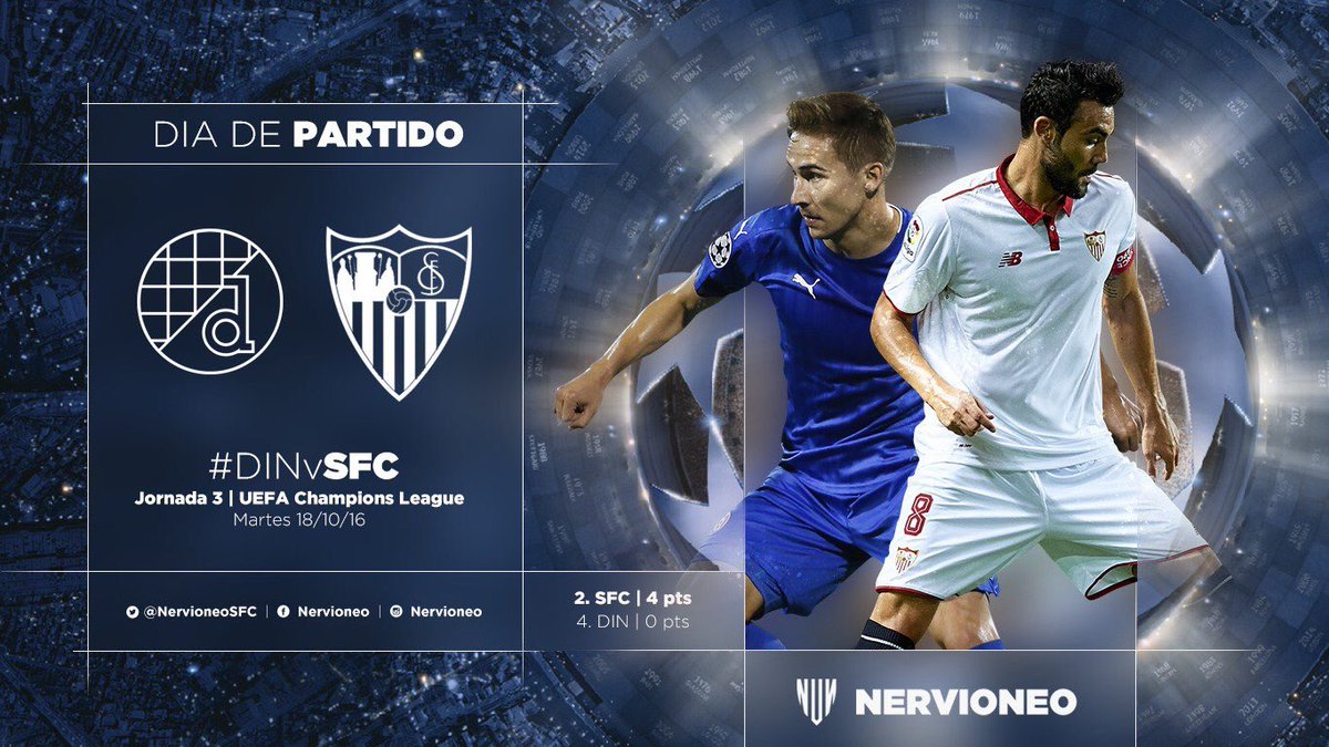 Noche de Champions ⚽️ Dinamo de Zagreb - Sevilla FC ⚪️🔴