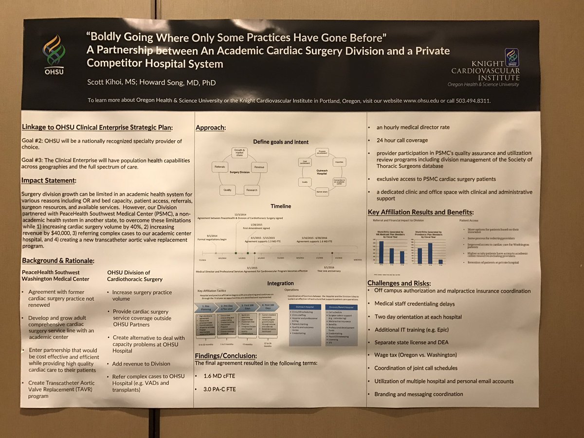 AASA1org's tweet photo. Posters on quality and institutional partnerships by @AASA1org member Scott Kihoi and @OHSUsurgery colleagues #AASA2016 https://t.co/2lHLBiMpHU