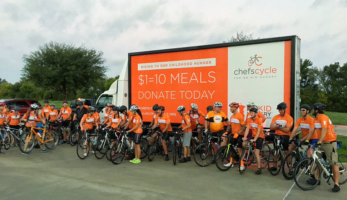 So great!! RT <a href="/RonRuggless/">Ron Ruggless ☕️</a>: Orange 🍊 Power ! <a href="/nokidhungry/">No Kid Hungry</a> #ChefCycle rolls out in Texas #NoKidHungry