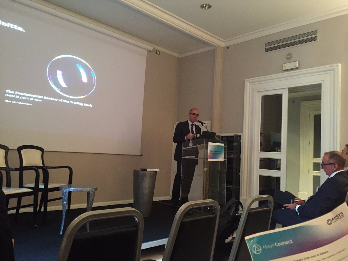 BFiTech's tweet image. Deloitte view on regulation FRTB @sheratonhotels 
#MisysSolutionDay #milano
#FRTB
#Deloitte