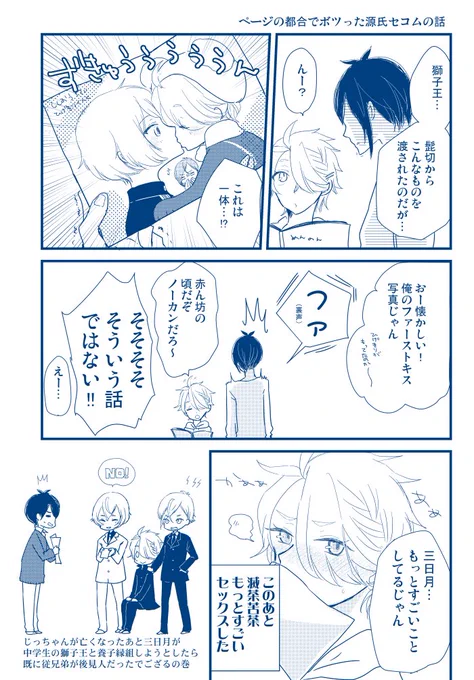 スパークの新刊の通販→https://t.co/yDlgcniCPl 
イベントで配りそびれたじじししちゃんと源氏セコムのペーパーを添えて 