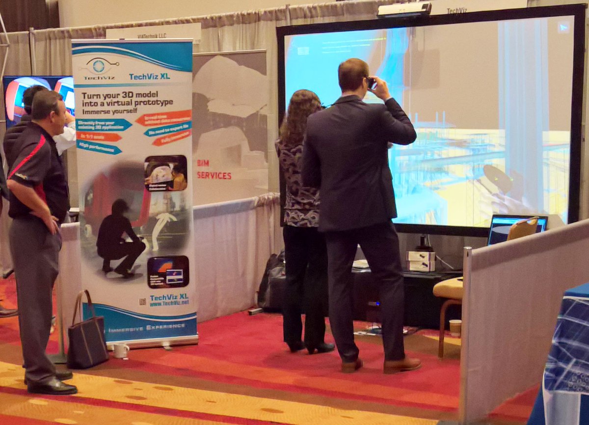 Techviz3D's tweet image. #TechVizXL + #BarcoF50 short-throw projector = visualize your #3Dapp at a very large frame rate with no data conversion! @theBIMForum