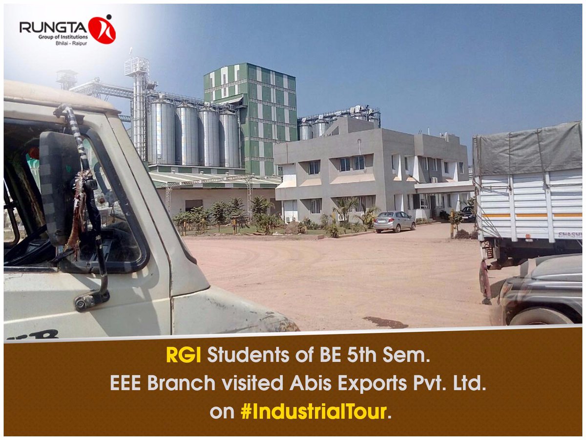 #RGI #Students of #BE 5th Sem. EEE Branch visited #AbisExports Pvt. Ltd. (a Unit of IB Group) Plant, Rajnandgaon on #IndustrialTour.