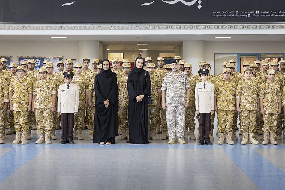 QF's tweet photo. H.H. Sheikha Moza bint Nasser &amp; H.E. Sheikha Hind bint Hamad Al Thani visited @QLA1 today! Watch the exclusive coverage on QFSNAPS! https://t.co/mF2xjRnvsI