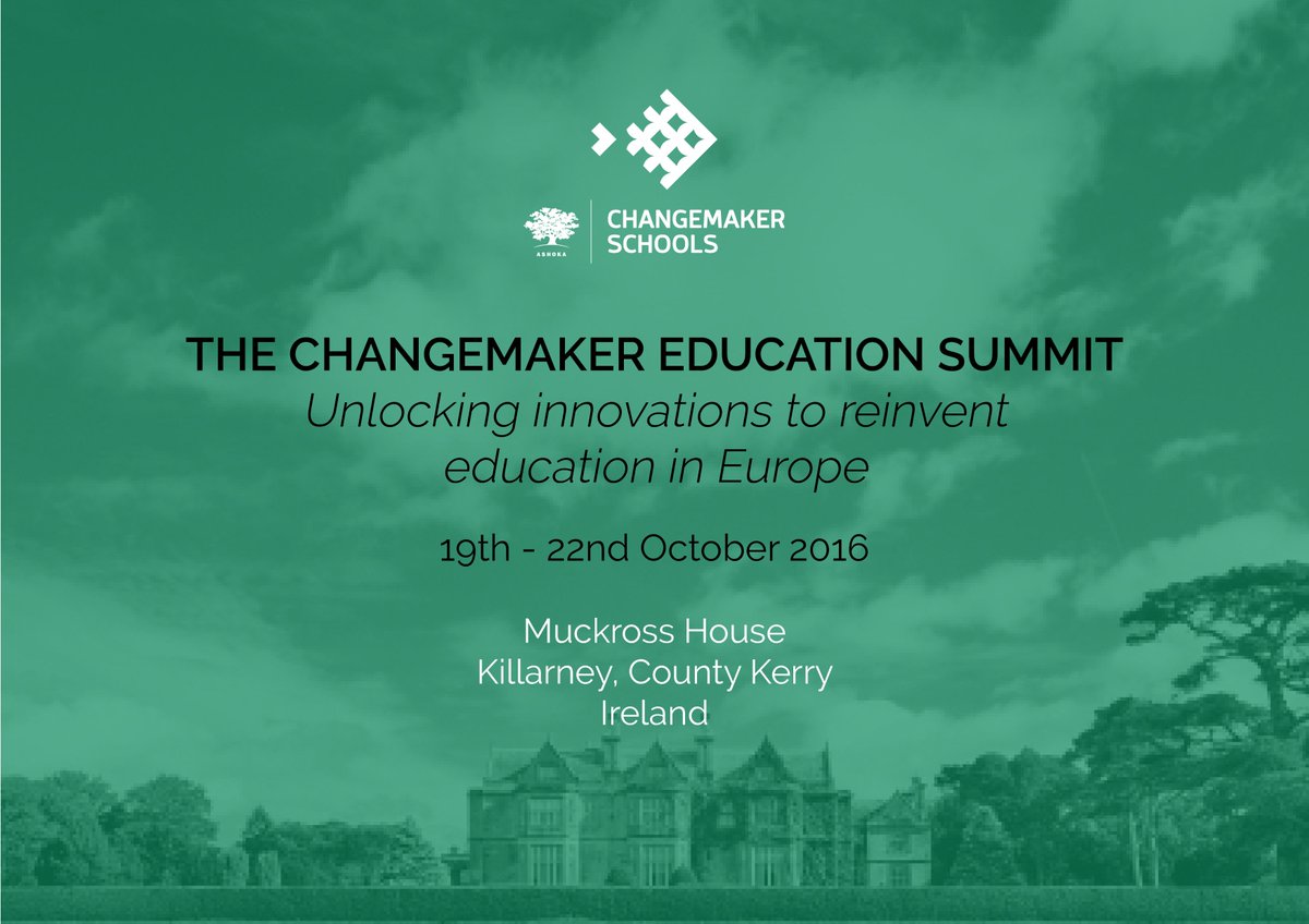 AshokaIreland's tweet photo. THIS WEEK we welcome over 150 European changemakers to Ireland for the #ChangemakerEd summit! Follow the hashtag for updates &amp; inspiration https://t.co/jcT1rX4cRh