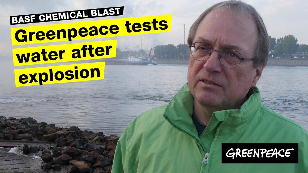 Greenpeace's tweet image. Our experts are taking water samples after a major explosion at Europe's biggest chemical site run by @BASF youtu.be/zQ0WgDsaUw0