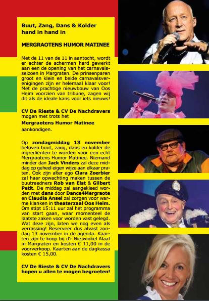 Zondag 13 november,opening carnavalsseizoen in Mergraote.