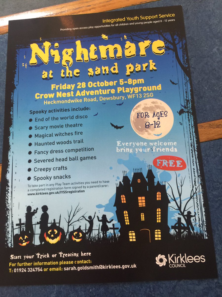 Halloween event in the park Friday 28th. 5pm-8pm