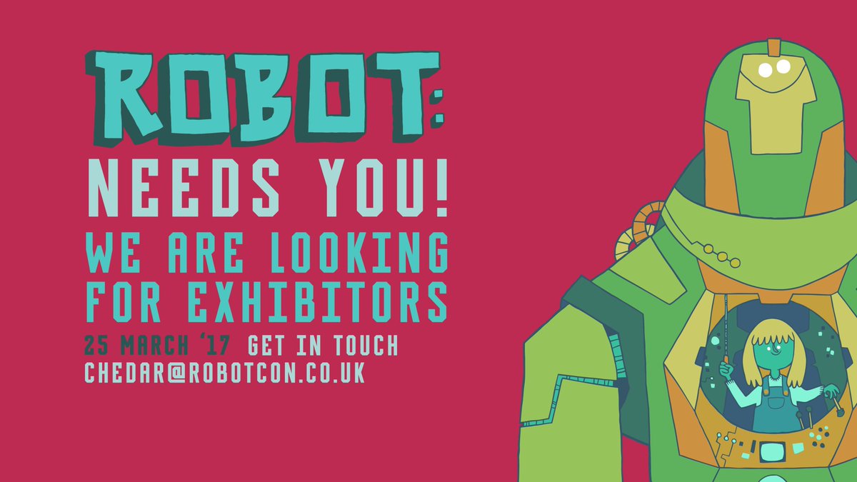 Robot_comiccon's tweet image. Creative types, be a part of #robotcon17! Special Guests TBA soon! #sheffield #exhibitorswanted #ComicCon #artsfair
robotcon.co.uk