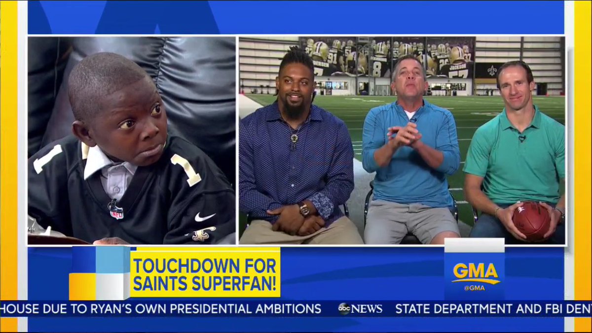 Saints's tweet image. The face you make when @SeanPayton surprises you with a contract offer 😂 @GMA