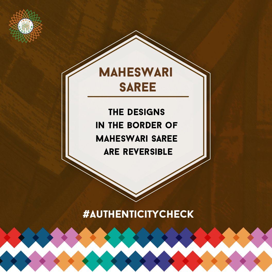 indhandloom's tweet image. The beauty of #MaheswariSarees is in its border design, which looks almost similar from both sides. #AuthenticityCheck