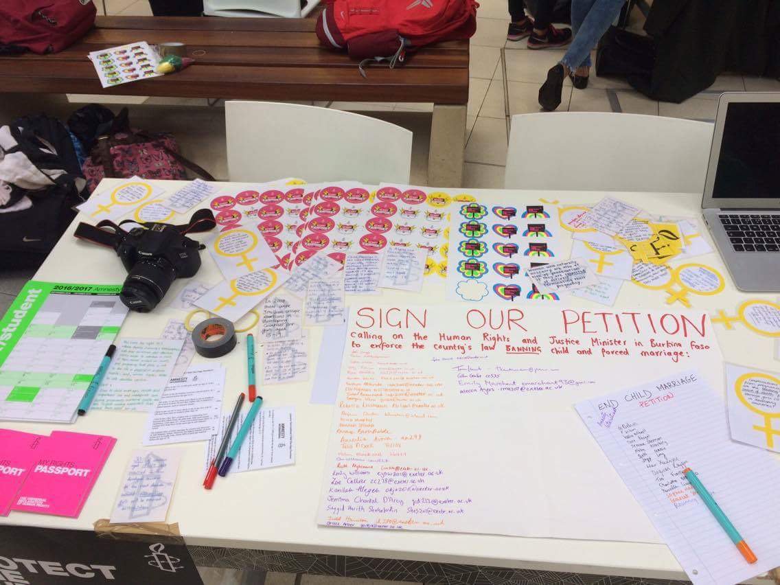 Thanks to everyone who came to our stall! These signatures will go to the Justice Minister of Burkina Faso to help end child marriage