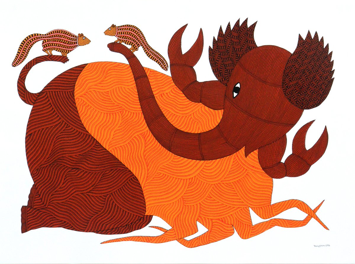 Latitude_28's tweet photo. #Gond artist #BhajjuShyam at the #latitude28 booth Platform section at #theindiastory2016. #latitude28TIS2016 #TIS16 @the_india_story https://t.co/Jf0IJ4C7c7