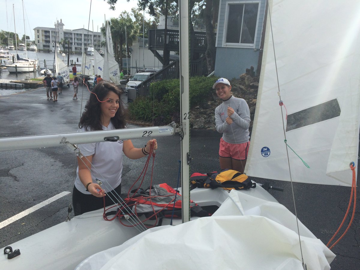 YSFIRC's tweet photo. VBHS sailing team 1st place duo Virginia & Holly rigging up at Melbourne Regatta - wtg girls! #vbhs #club420 #ysfirc https://t.co/uBd6ZBbVCO