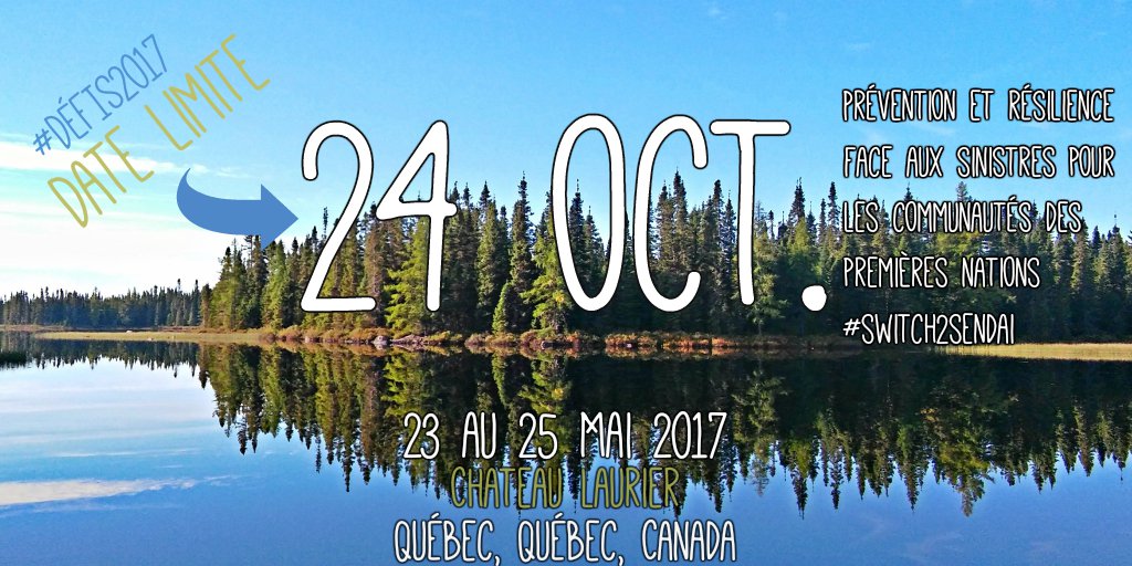 defis2017's tweet photo. Soumettez une communication pour le colloque #DÉFIS2017 jusqu'au 24 oct #PN #sécurité #santé #switch2sendai #urgence https://t.co/R7lItX1xHy https://t.co/PoqHlBmPM5