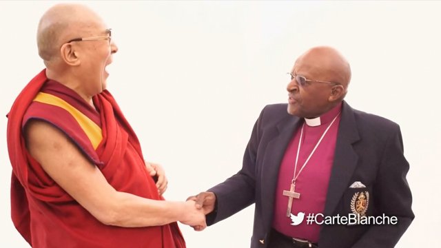 carteblanchetv's tweet photo. RT Nobel peace prize laureates give advice on how to live with joy. #ShareTheJoy #ArchTutu #DalaiLama #CarteBlanche https://t.co/xUa2zM79WD https://t.co/bUaaGEmXB2