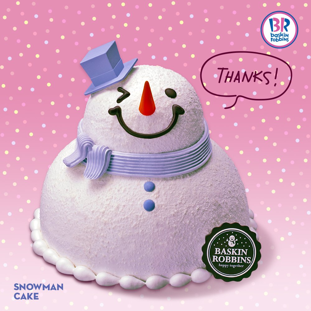 baskin robbins me on twitter we re happy to have our snowman ice cream cake...