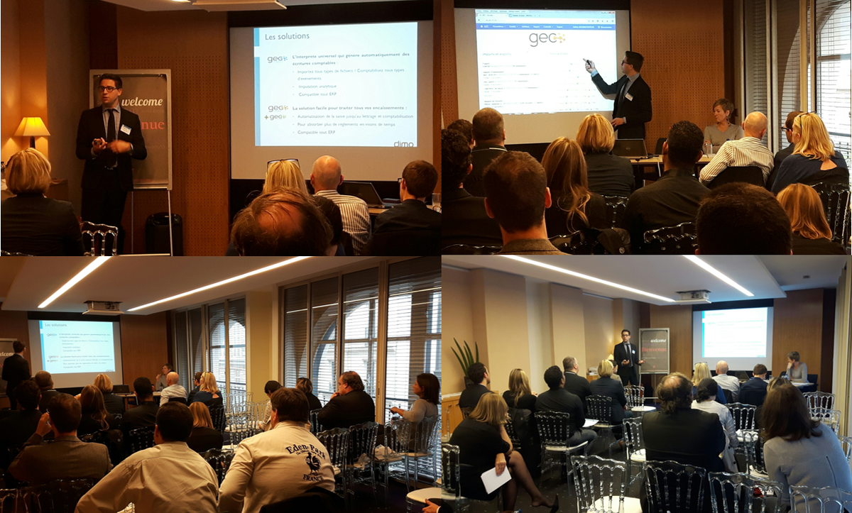 DIMOSoftware's tweet photo. En direct du Club utilisateurs Finance à Paris : merci aux participants !  @SageFrance @swiftcommunity #GEC #Cashontime #Sagetresorerie https://t.co/e5pRO9hZhZ