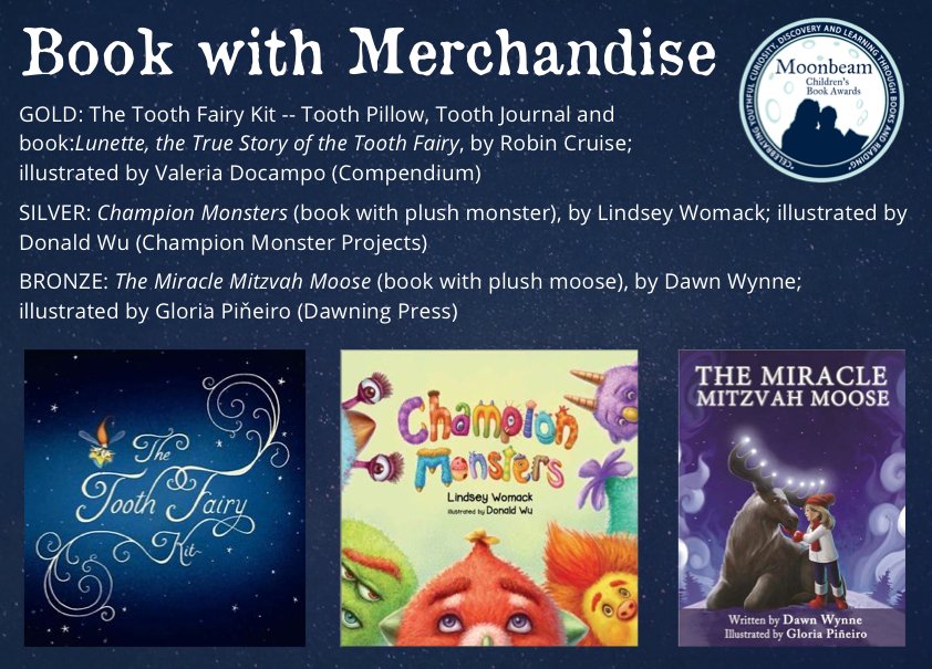 MoonbeamAwards's tweet photo. The 2016 Books with Merchandise medalists. Congrats! #moonbeamawards #kidlit https://t.co/kYjRLxhnM7 https://t.co/crDu0M0EFA