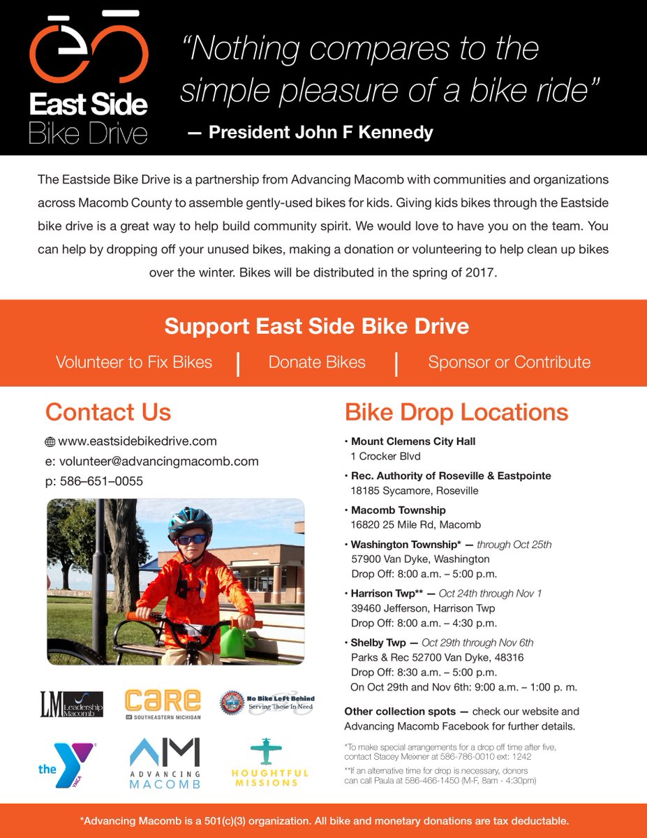 AdvancingMacomb's tweet photo. New East Side Bike Drive poster with more locations in #MacombCounty!

https://t.co/gYjELggPx1

@MacombNewsNow https://t.co/Bbc7BjvkbA