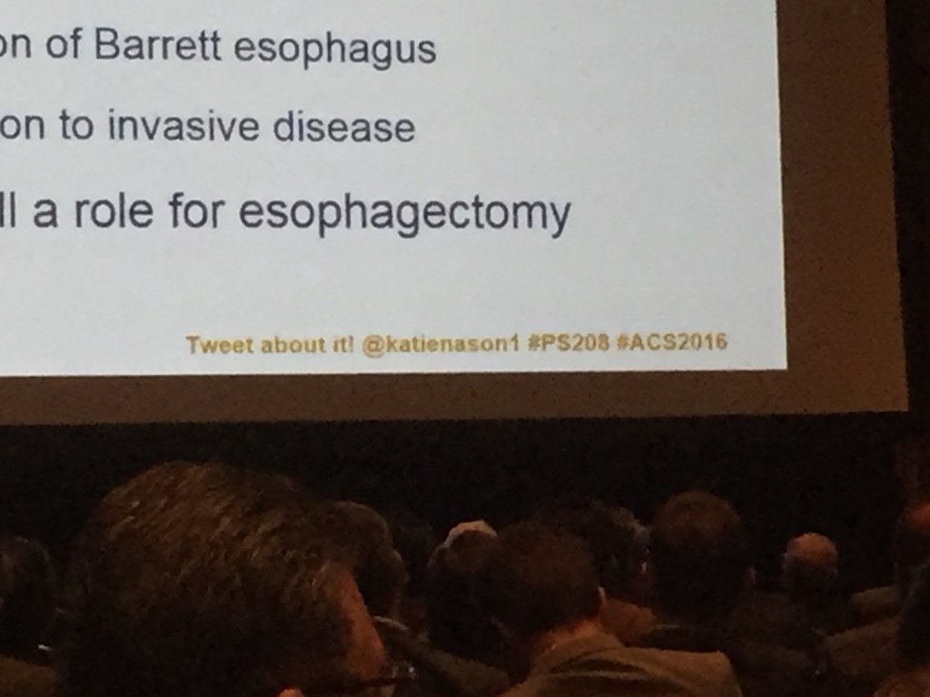 rogerhkim's tweet photo. @KatieSNason1 throwing twitter gauntlet vs @TomVargheseJr b4 her esophagectomy presentation #ACSCC16 #ACS2016 #PS208 https://t.co/mS1icFwKqX